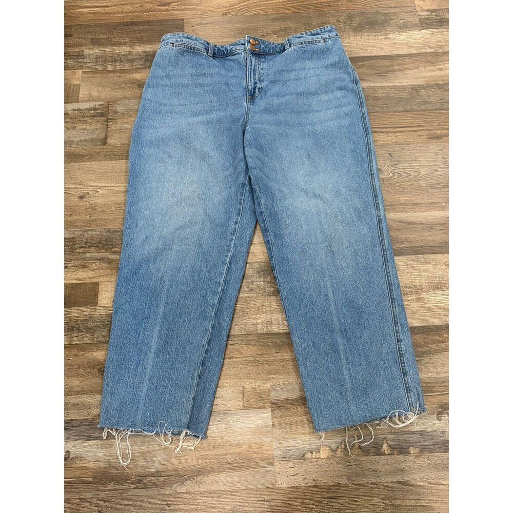 Talbots Easy Straight Ankle Jeans Size 16 Raw Hem Pearl Wash Coastal Grandmother